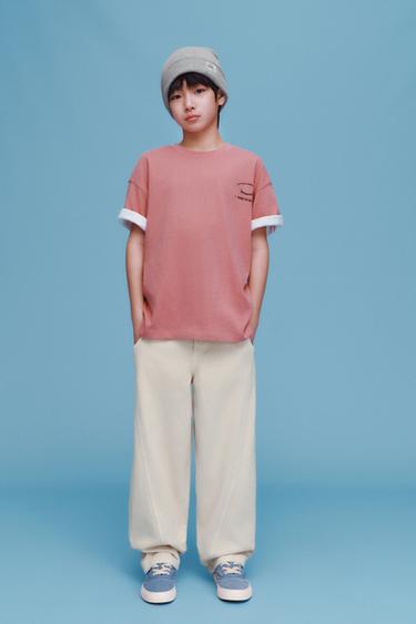 ÁO PHÔNG IN LOGO - Màu hồng vỏ đỗ từ Zara