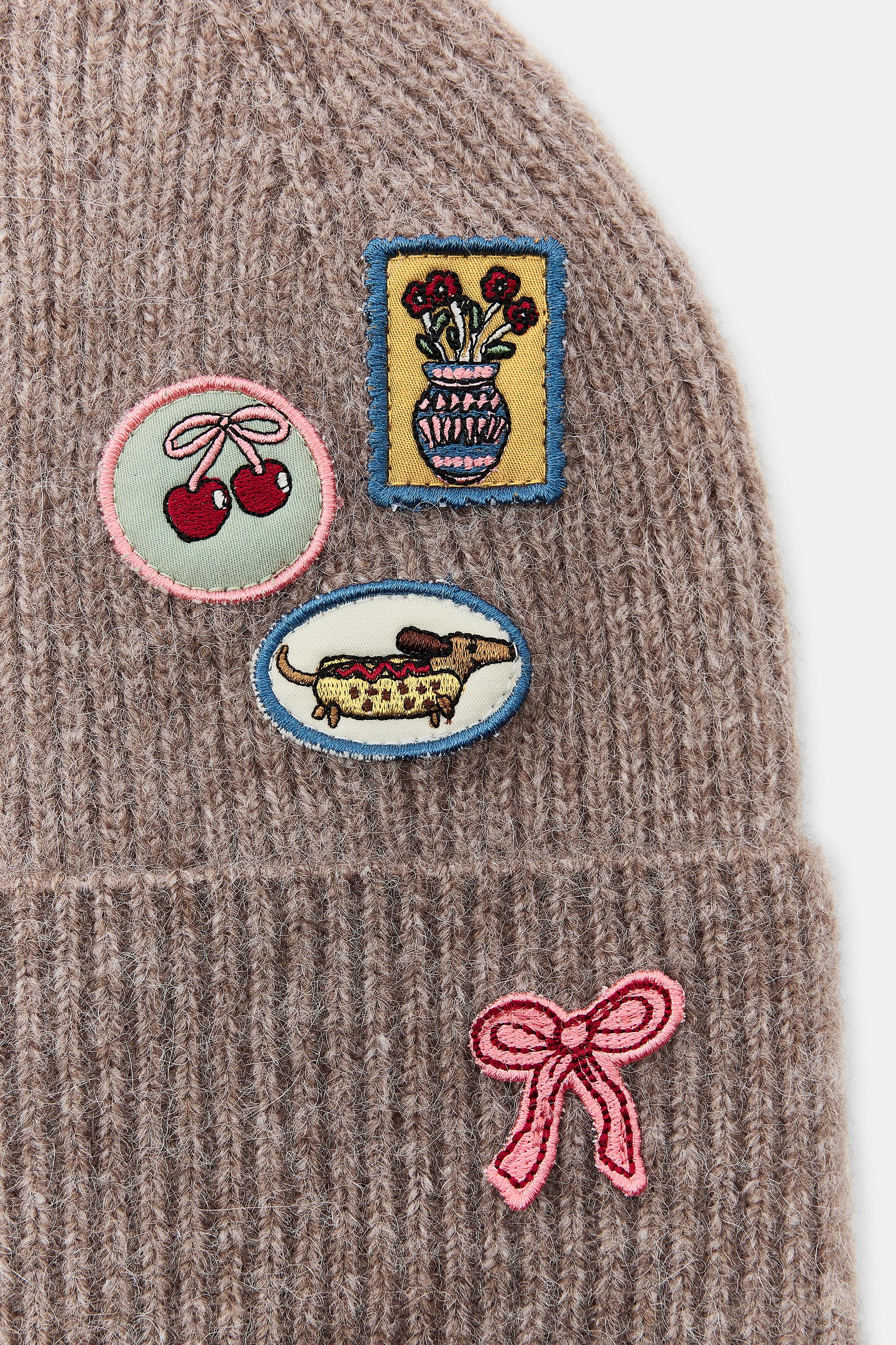 PATCHED KNIT BEANIE - Brown | ZARA United States