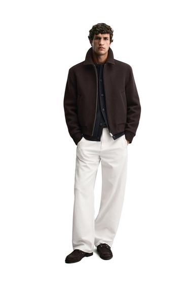 WOOL - CASHMERE MANTECO ® JACKET - Dark brown by Zara