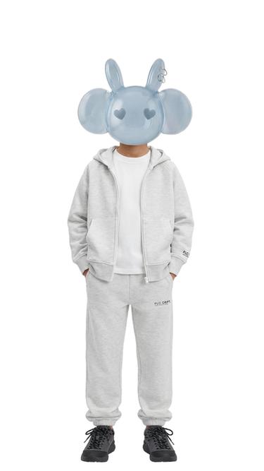 סווטשירט קפוצ'ון עם רוכסן - אפור צהבהב של Zara