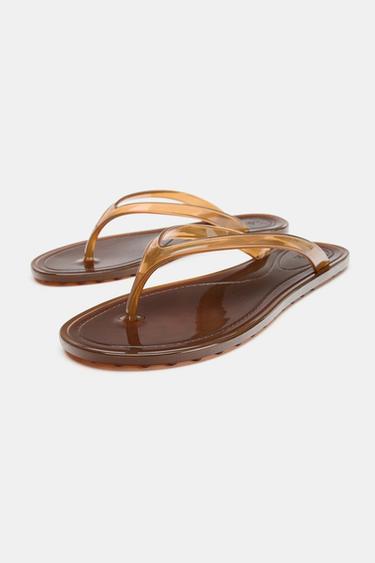 SANDALES AVEC ENTREDOIGT EN JELLY - Marron de Zara - Image 1