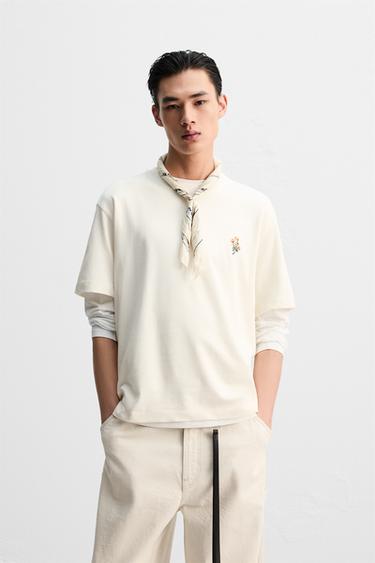 CONTRAST PHOTO PRINT T-SHIRT - Oyster-white by Zara
