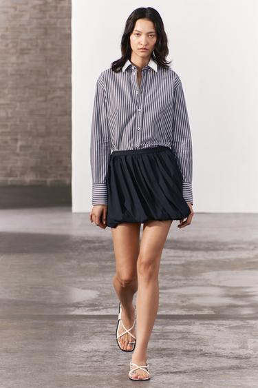 МИНИ-ЮБКА БАЛЛОН — ZW COLLECTION — МОРСКОЙ СИНИЙ от Zara — изображение 0
