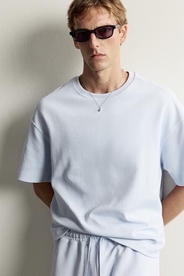 RELAXED FIT INTERLOCK SWEATSHIRT - Sky blue by Zara