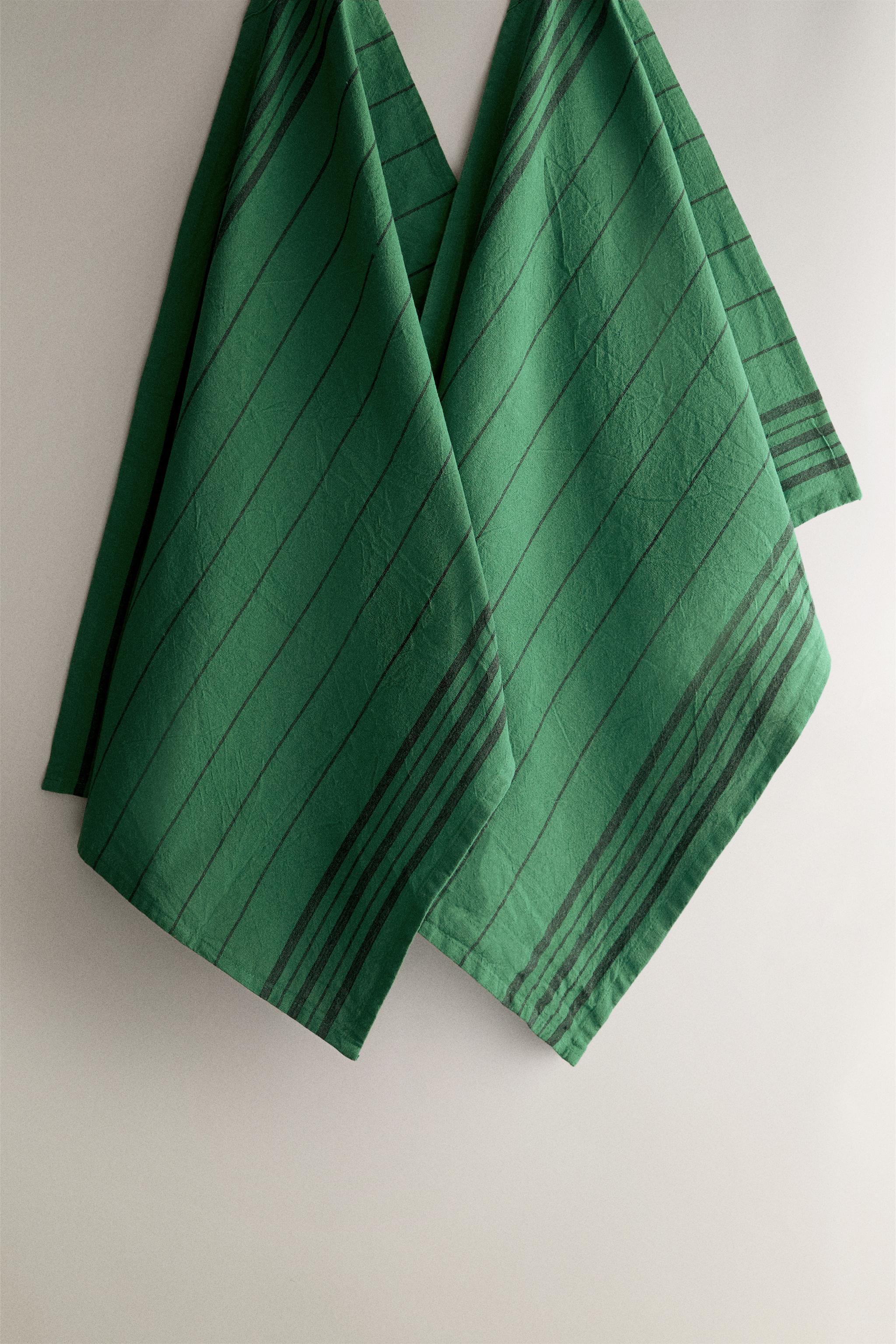DYED THREAD KITCHEN TOWELS (PACK OF 2)