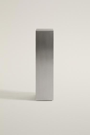 Zara TALL BRUSHED STAINLESS STEEL PEDESTAL | STUDIO MARY LENNOX - Steel