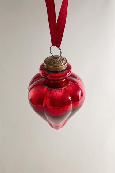 RED DROPLET CHRISTMAS TREE DECORATION - Red by Zara - Image 1