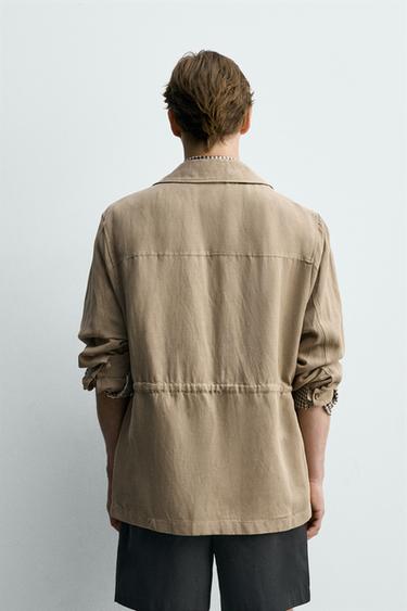 LIGHTWEIGHT VISCOSE/LINEN PARKA - Dark mink by Zara - Image 2