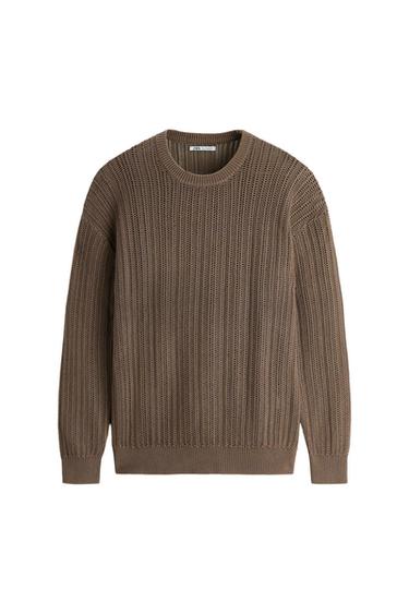 TEXTURED CROCHET SWEATER