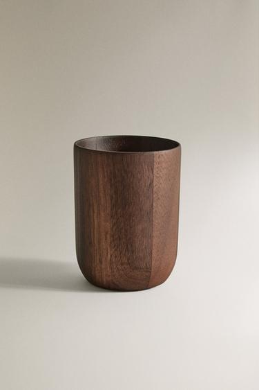 WOODEN TOOTHBRUSH HOLDER - Light beige by Zara