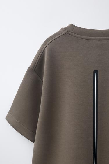 SPORTY SLOGAN T-SHIRT - Brown by Zara - Image 3