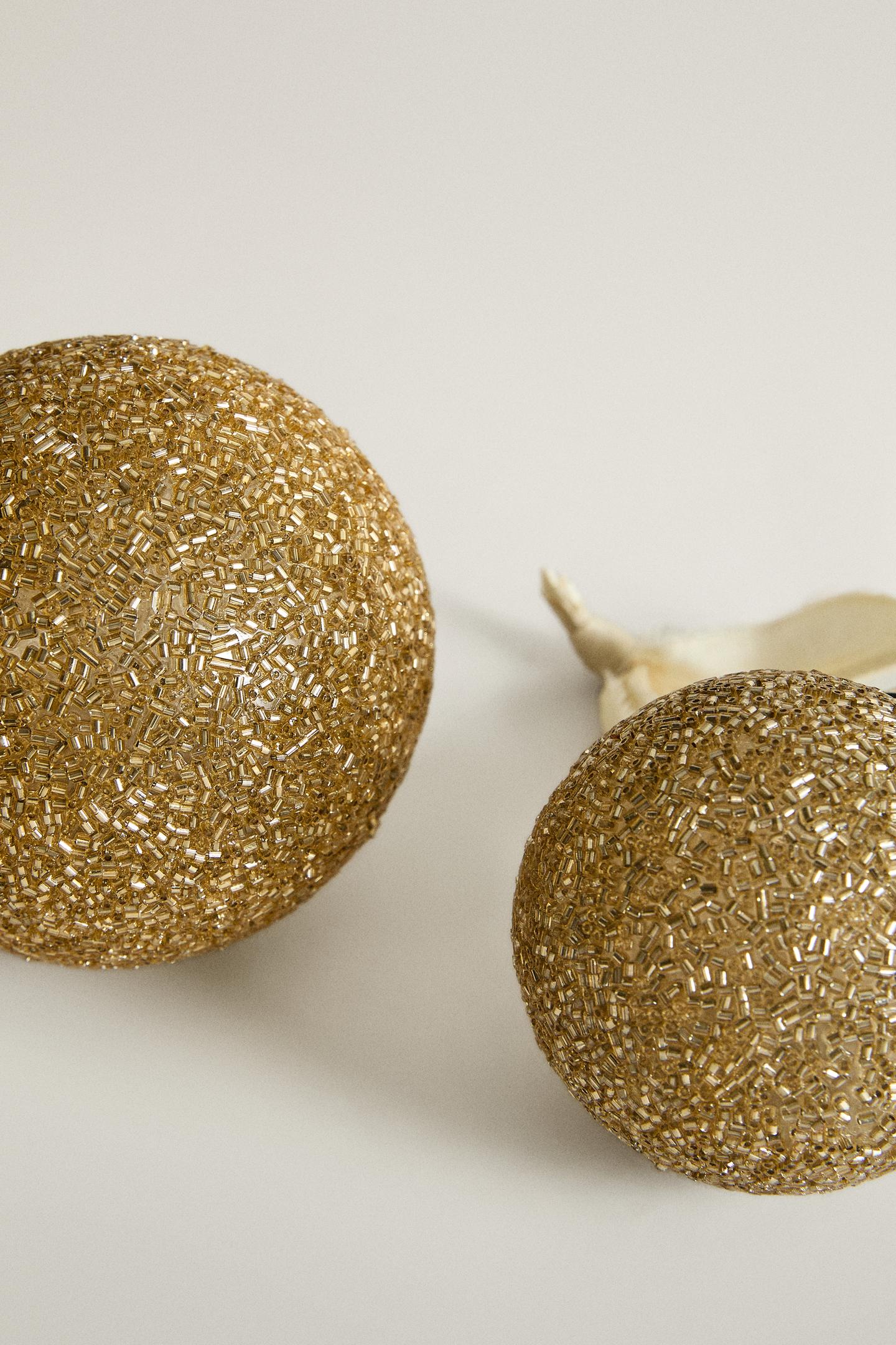 Zara Shiny Christmas Tree Bauble Ornament, цвет: Золотой — фото 4