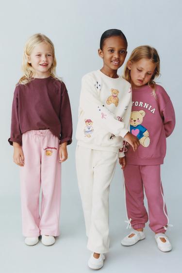 WIDE-LEG TEDDY BEAR PLUSH TROUSERS - Pink by Zara