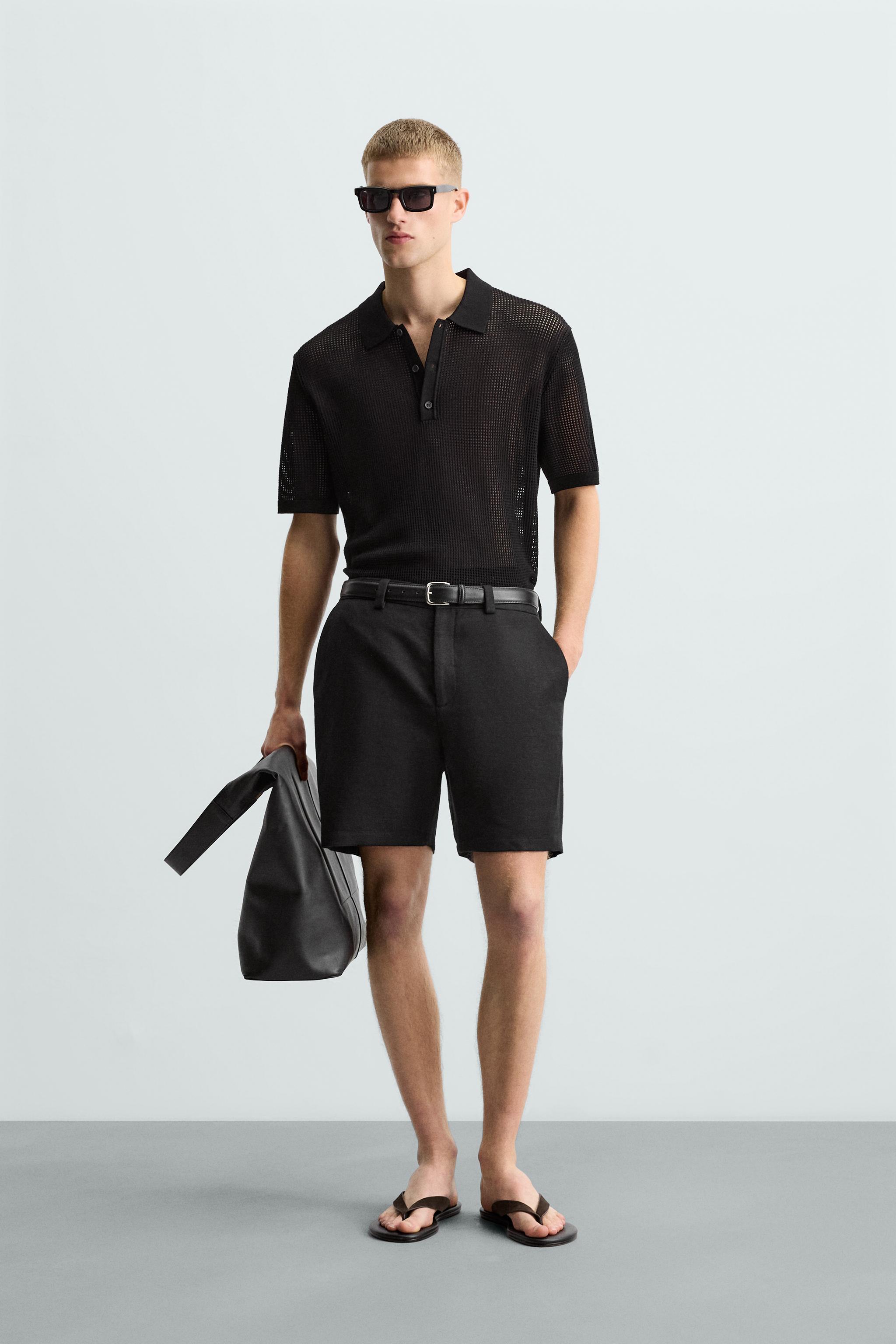 OPENWORK KNIT POLO SHIRT - Black | ZARA South Africa