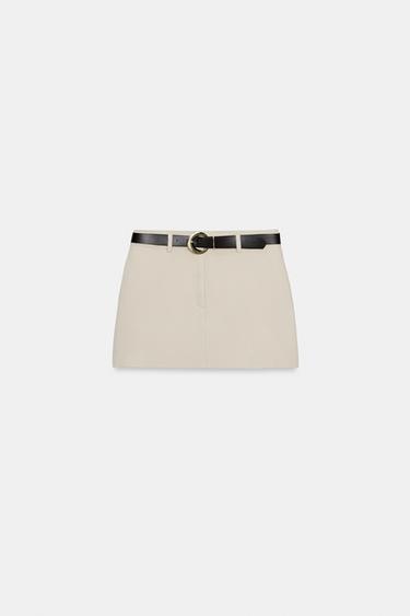 SKORT WITH BELT - Sand by Zara
