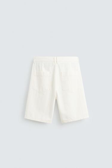 BERMUDA COUPE DÉCONTRACTÉE PLIS - Écru de Zara - Image 6