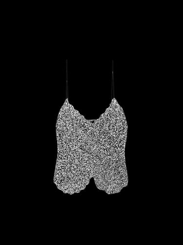 Zara Mouliné crochet knit top - Black - Image 0