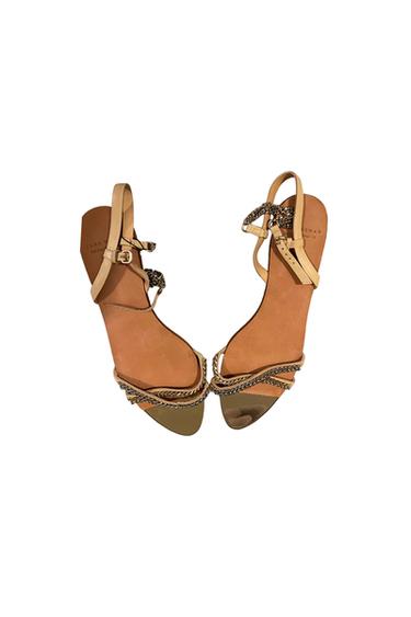 ZARA WOMEN MIXED METAL FLAT SANDALS