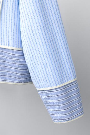 VESTE REMBOURRÉE PATCHWORK - Bleu / Blanc de Zara - Image 5