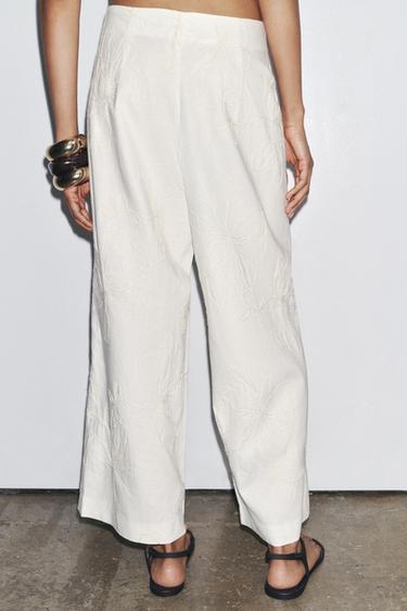 PANTALON CULOTTE BRODÉ ZW COLLECTION - Écru de Zara - Image 2