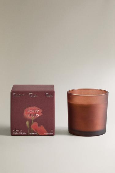(350 G) POPPY FIELDS SCENTED CANDLE - Red / Orange by Zara