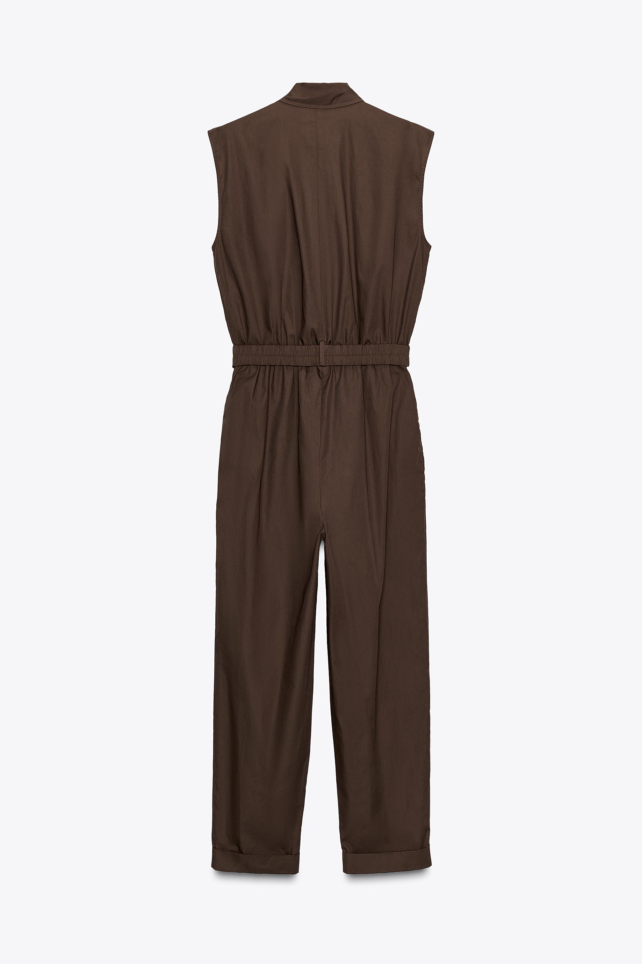 ZARA ポプリン ロングジャンプスーツ 7969/233 POPLIN JUMPSUIT - Dark brown | ZARA Spain
