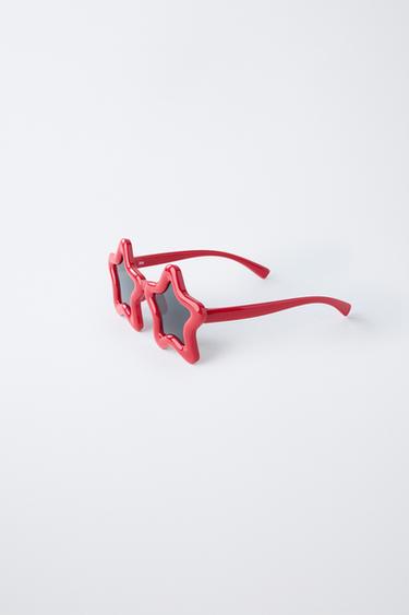 STAR RESIN SUNGLASSES - White / Red by Zara - Image 1