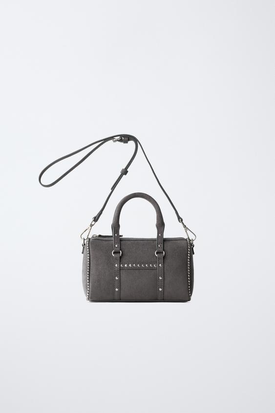 STUDDED CROSSBODY BAG - Grey by Zara - Image 0