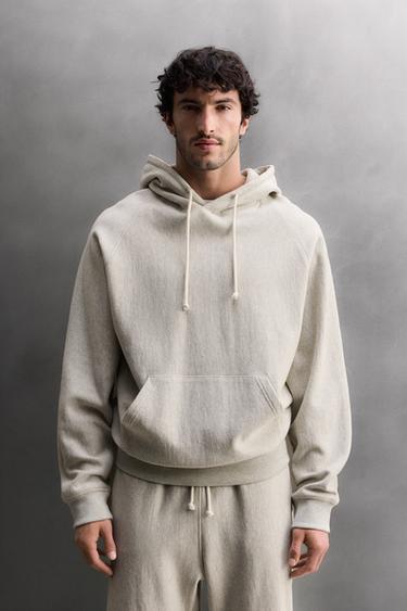 SWEAT À CAPUCHE D'ENTRAÎNEMENT - Gris chiné de Zara