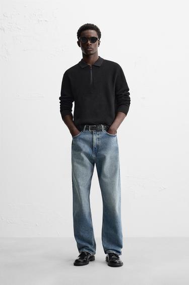 KNIT QUARTER-ZIP POLO SHIRT - Black by Zara - Image 0