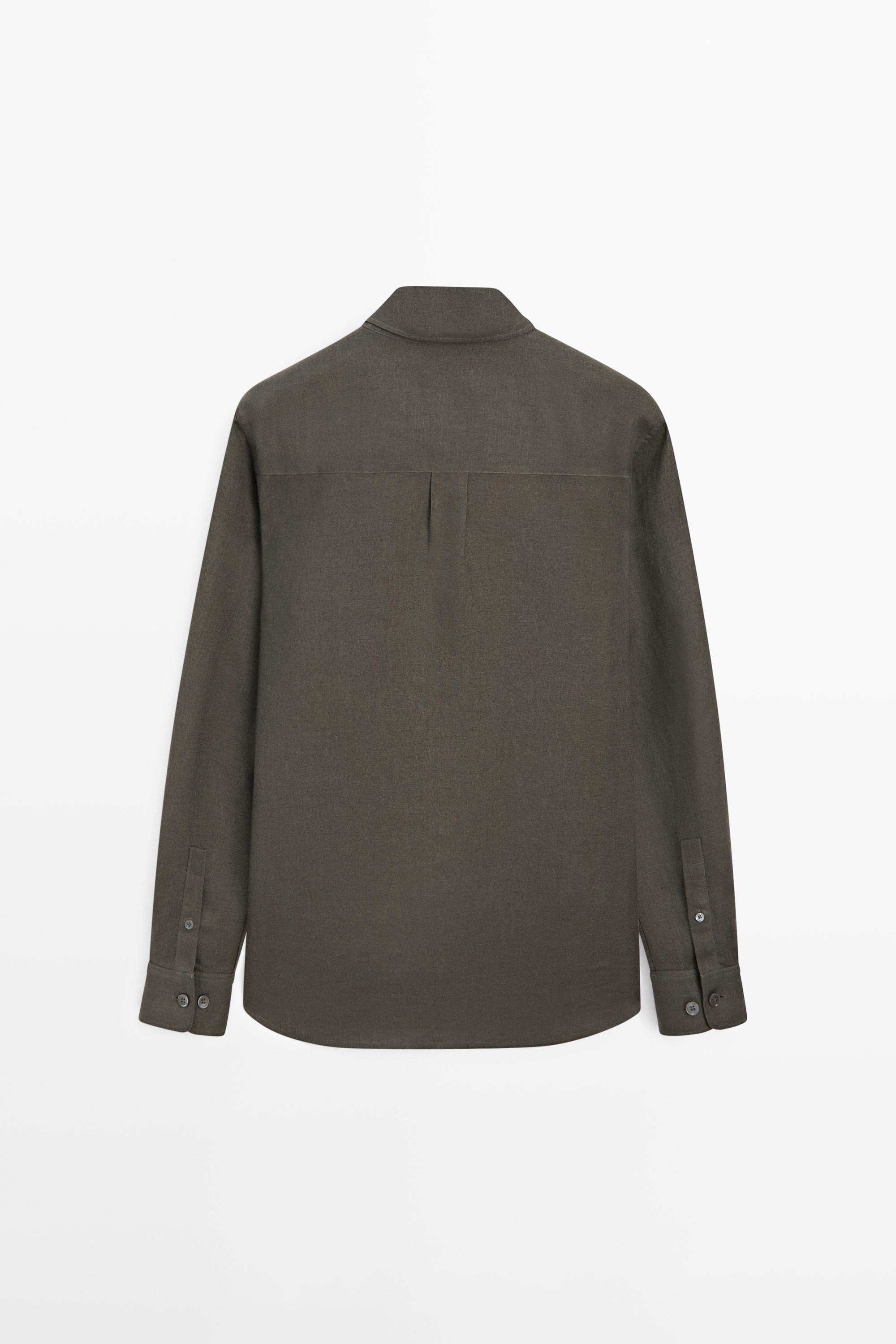 Regular fit 100% heavy linen shirt