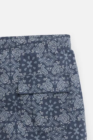 PAISLEY PRINTED MID-LENGTH SWIMMING TRUNKS - Navy blue by Zara - Image 3