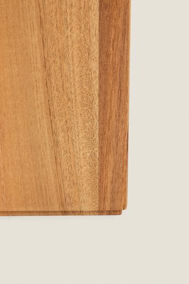 LARGE SQUARE WOODEN BATHROOM BIN - Light beige by Zara - Image 4