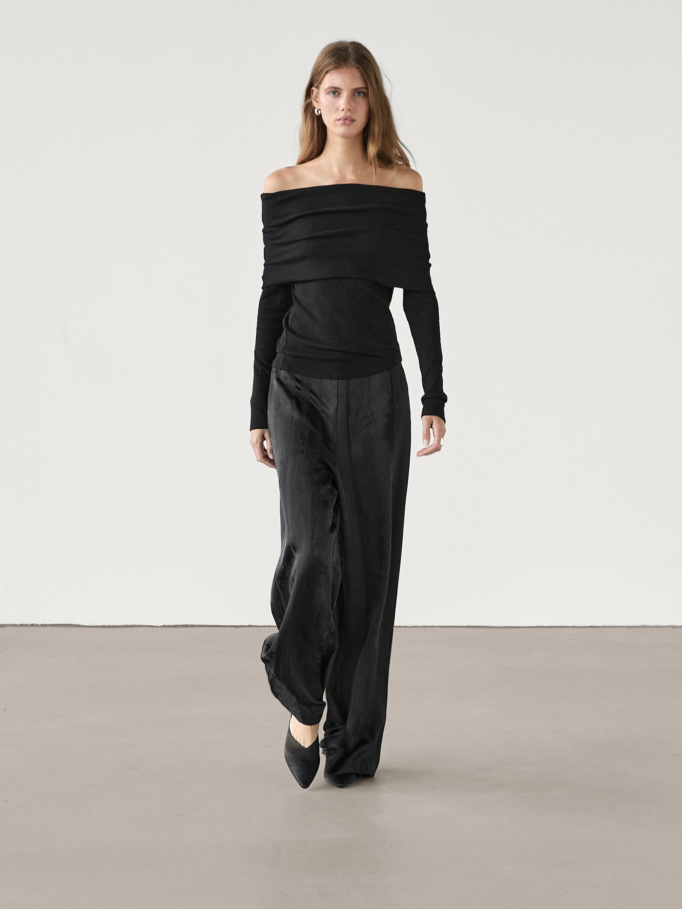 Flowing wide leg trousers zara on sale