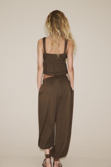 PLUSH BALLOON TROUSERS - Brown by Zara - Image 4