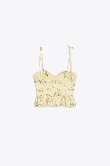 FLORAL POPLIN TOP - yellow by Zara - Image 3
