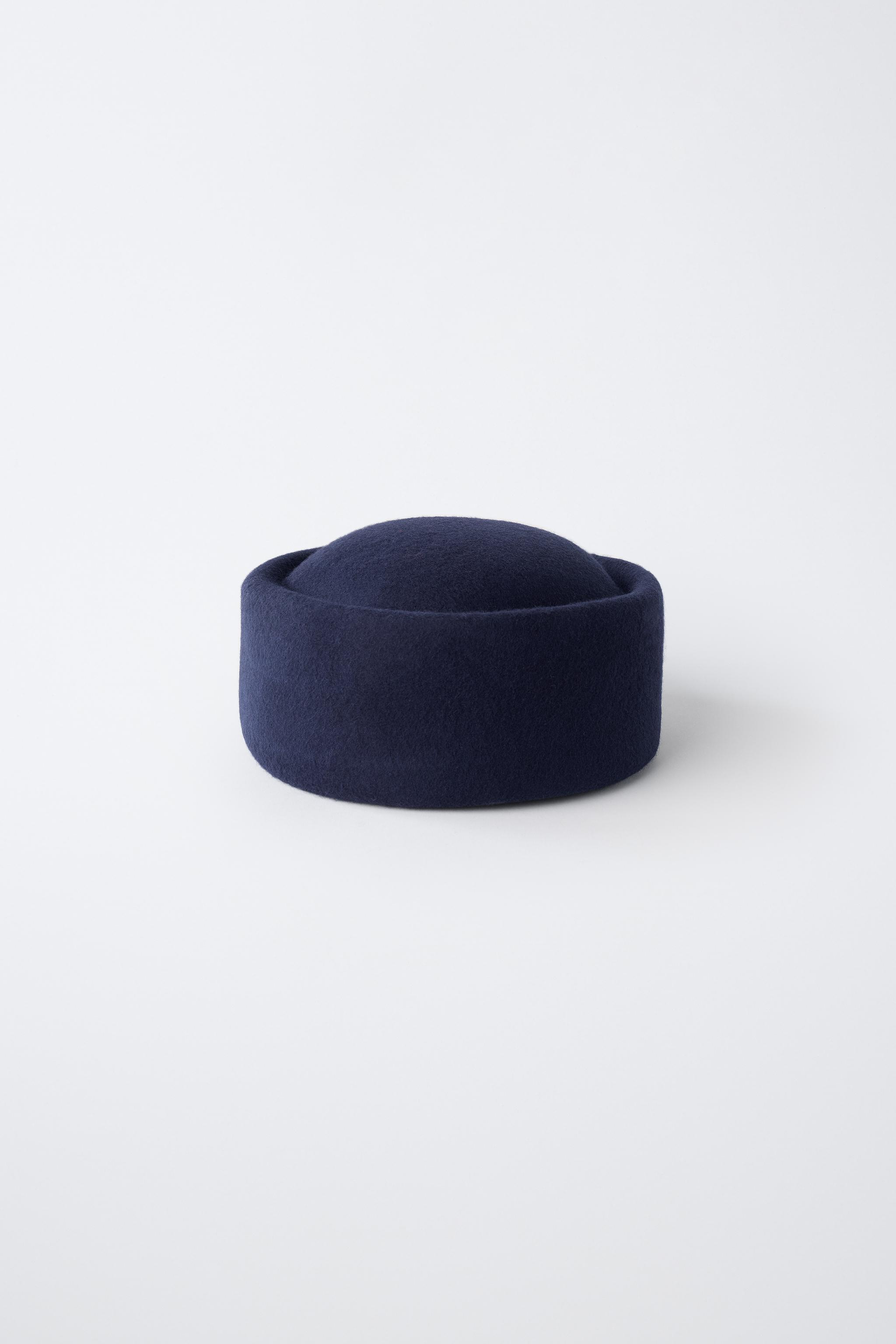 100% WOOL BEANIE — navy