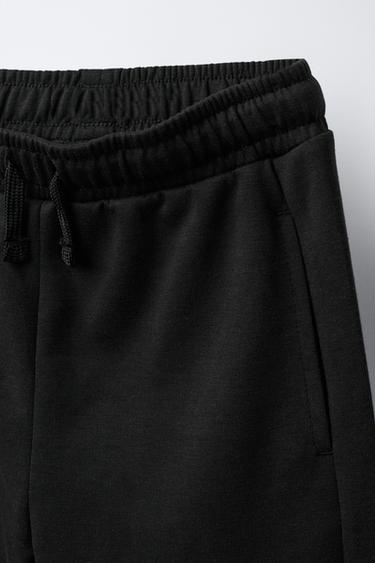 Zara INTERLOCK HOODED SWEATSHIRT AND JOGGER PANTS SET - Black