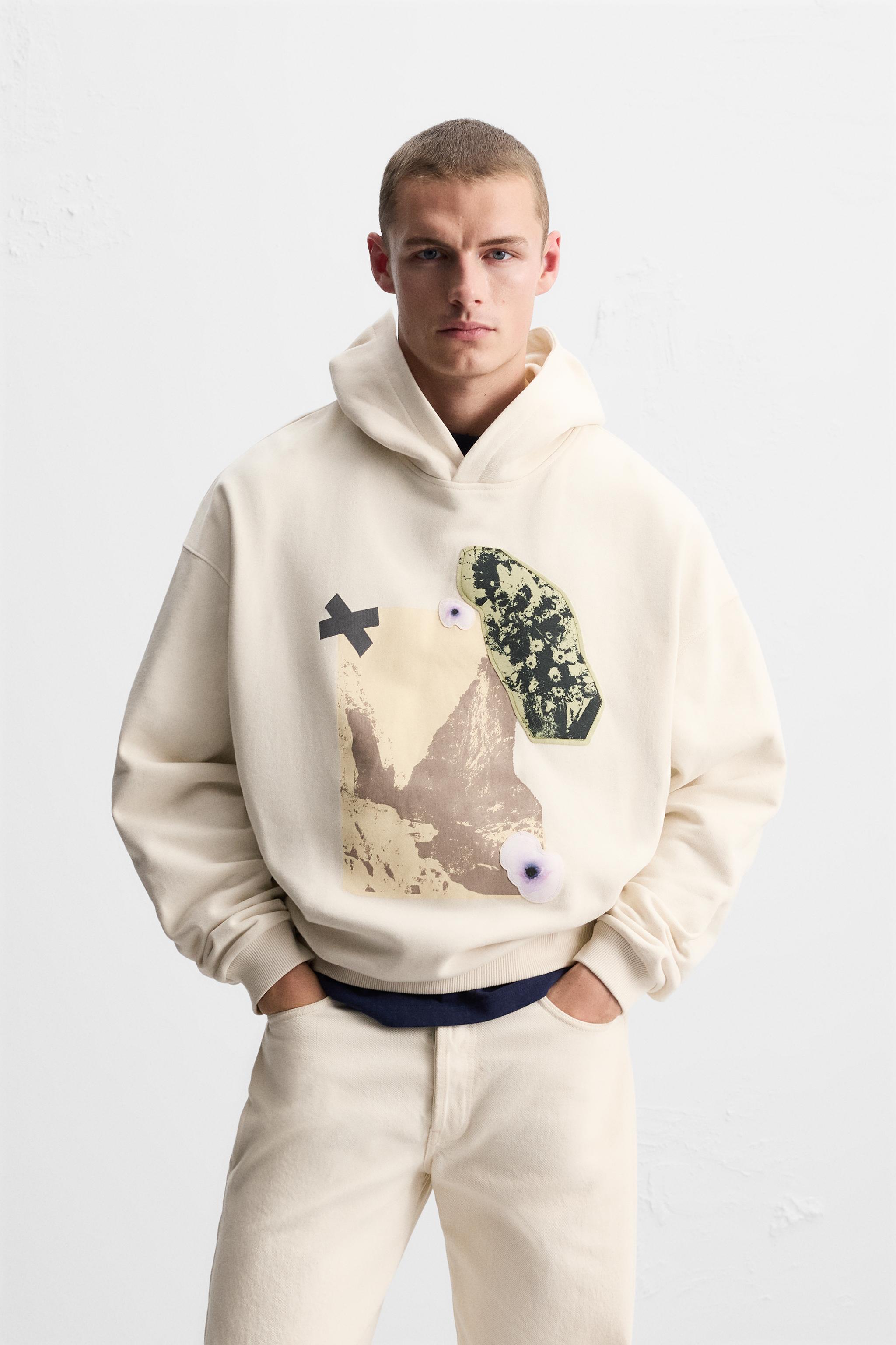 MATCHING PATCHES HOODIE SWEATSHIRT