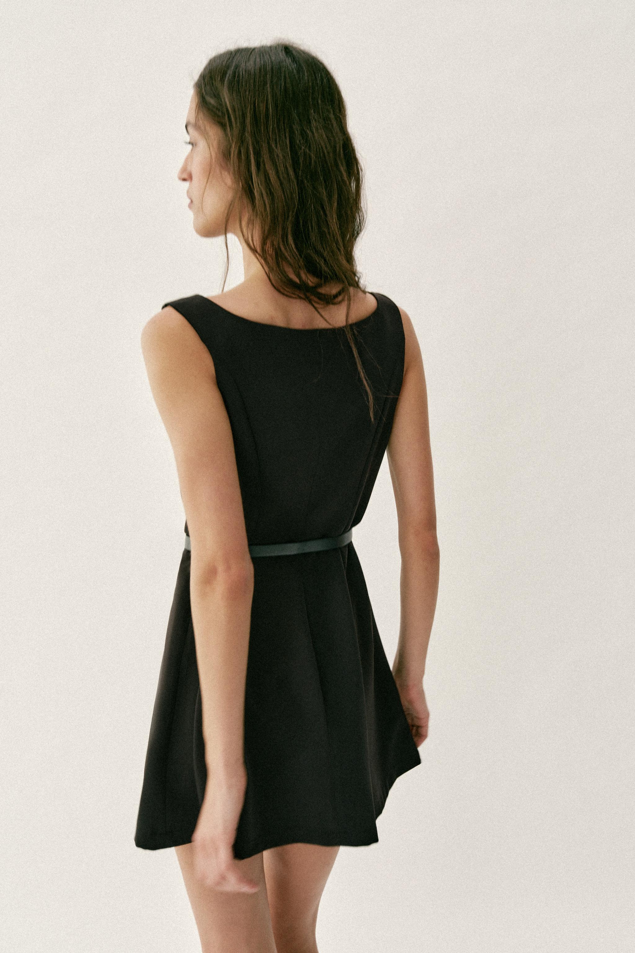 BELTED MINI DRESS - Black | ZARA United States BELTED MINI DRESS - Black | ZARA United States
