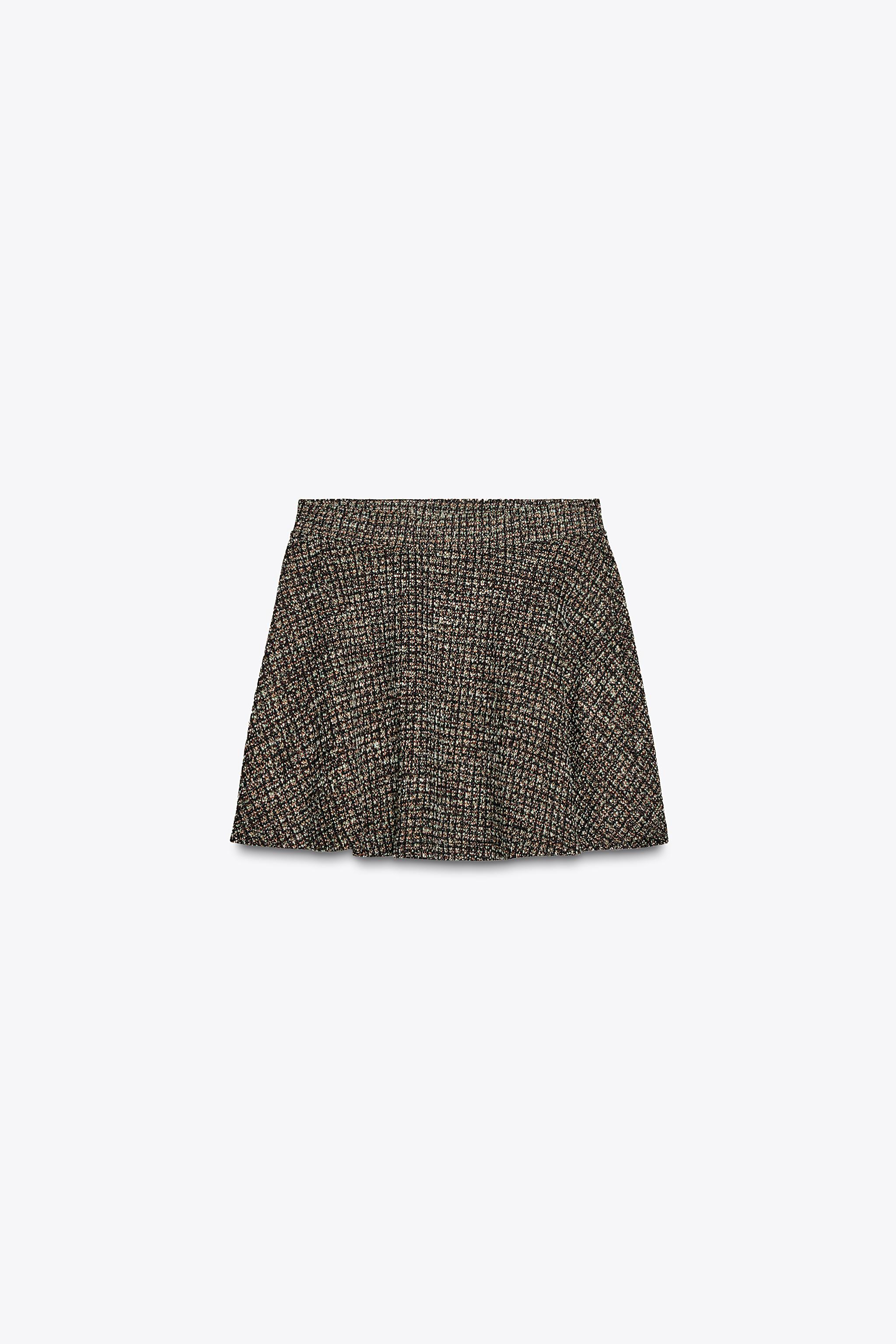 ZARA ジャカード織りミニスカート 5644/104 ジャカード織りミニスカート - エクリュ/ブラック | ZARA Japan