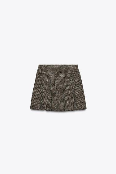 JACQUARD-MINIROCK MIT STRUKTUR - Burgundrot von Zara