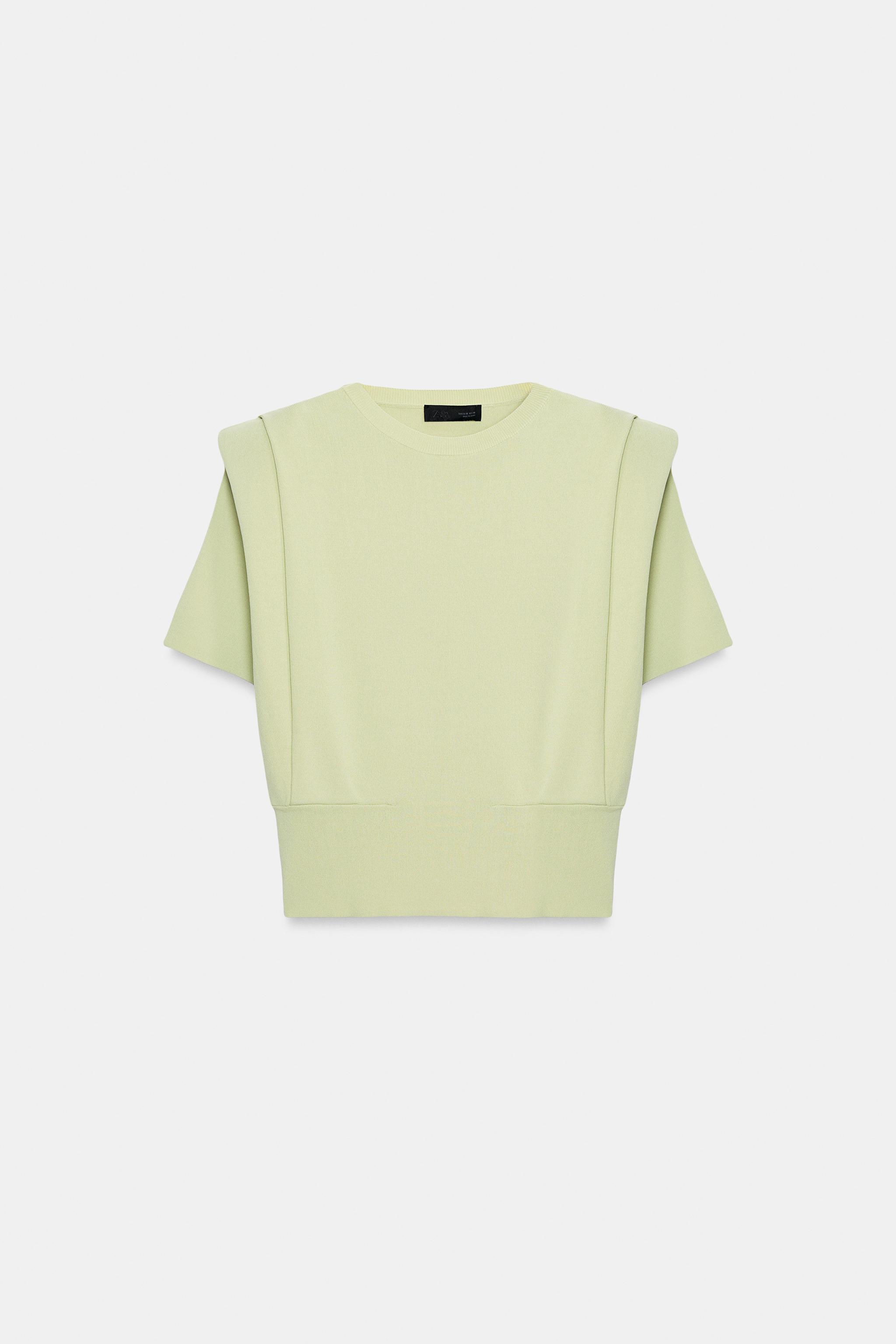 Zara SHOULDER PAD KNIT TOP — фото 4
