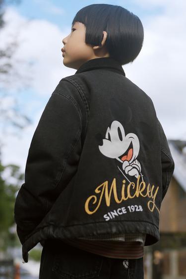 ÁO KHOÁC DENIM CHẦN BÔNG MICKEY MOUSE © DISNEY - Màu đen từ Zara