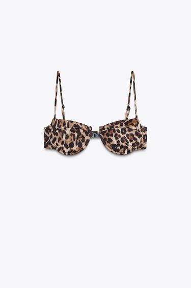 BIKINITOP MIT BÜGELN UND ANIMALPRINT - Leopardenprint von Zara