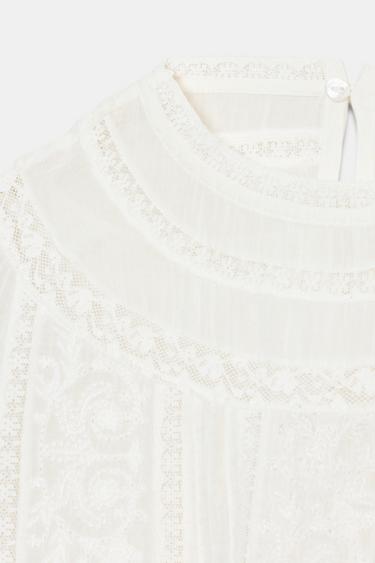 ZW COLLECTION EMBROIDERED SLEEVELESS TOP - Ecru by Zara - Image 5