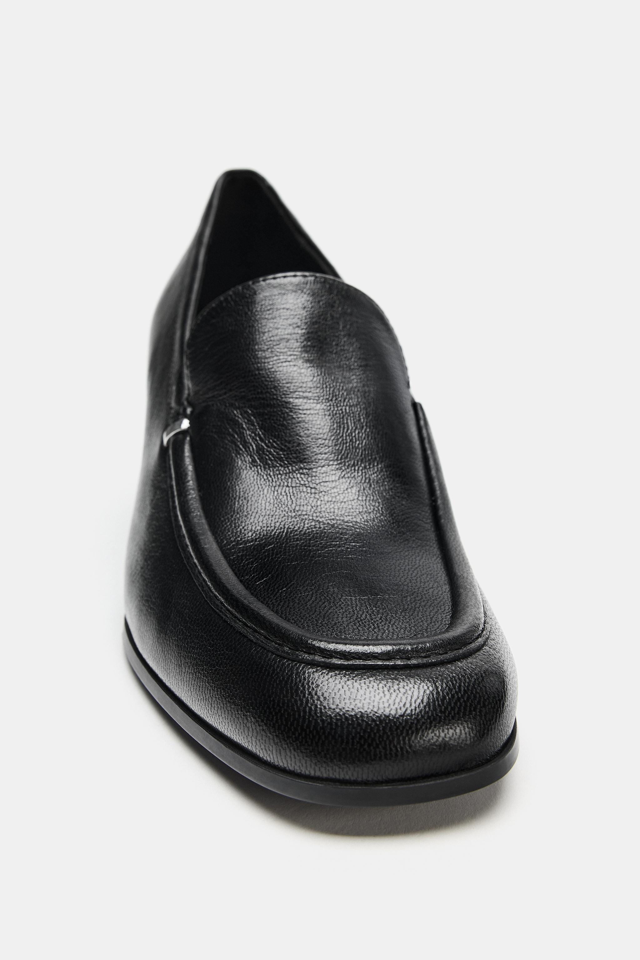 レザーヒールローファー - ブラック | ZARA Japan / 日本