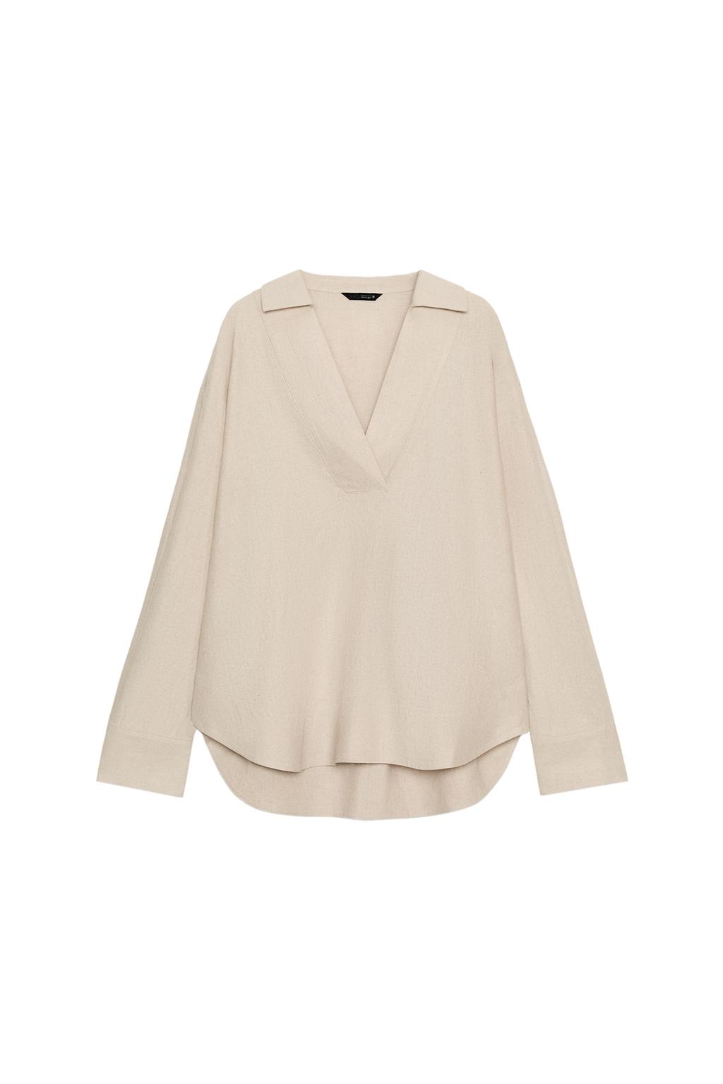LINEN BLEND FULL CUT BLOUSE - image 3