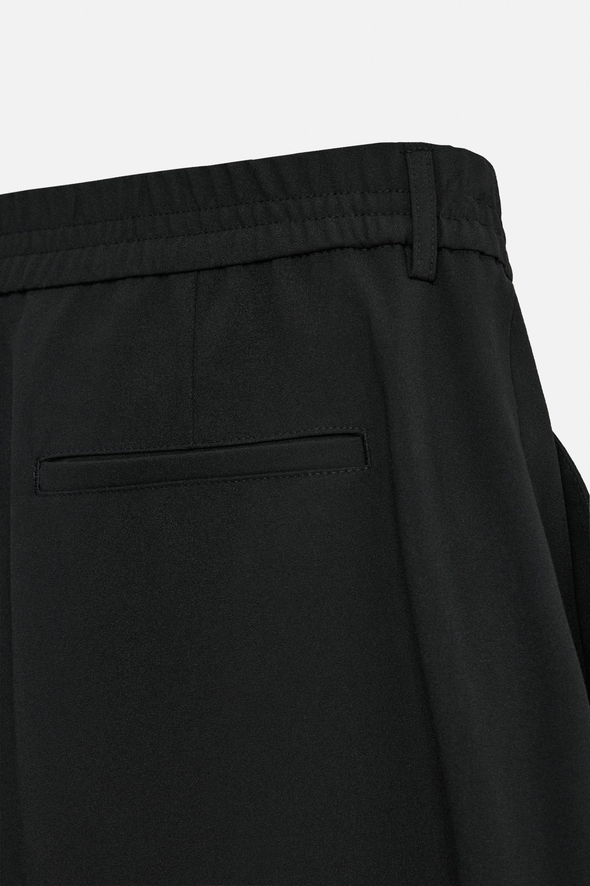 プリーツ入りワイドフィットパンツ - ブラック | ZARA Japan / 日本 プリーツ入りワイドフィットパンツ - ブラック | ZARA Japan / 日本