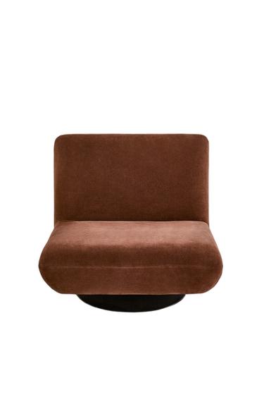 VELVET SWIVEL ACCENT CHAIR - Dark pink by Zara